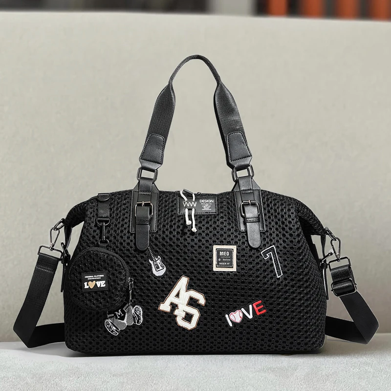 Y2K Mesh Travel Bag For Women Luxury Designer Handbag Purse 2025 New In Badge Letter Large Capacity Top Handle Underarm Shoulder
Y2K Mesh Travel Bag For Women Luxury Designer Handbag Purse 2025 New In Badge Letter Large Capacity Top Handle Underarm Shoulder