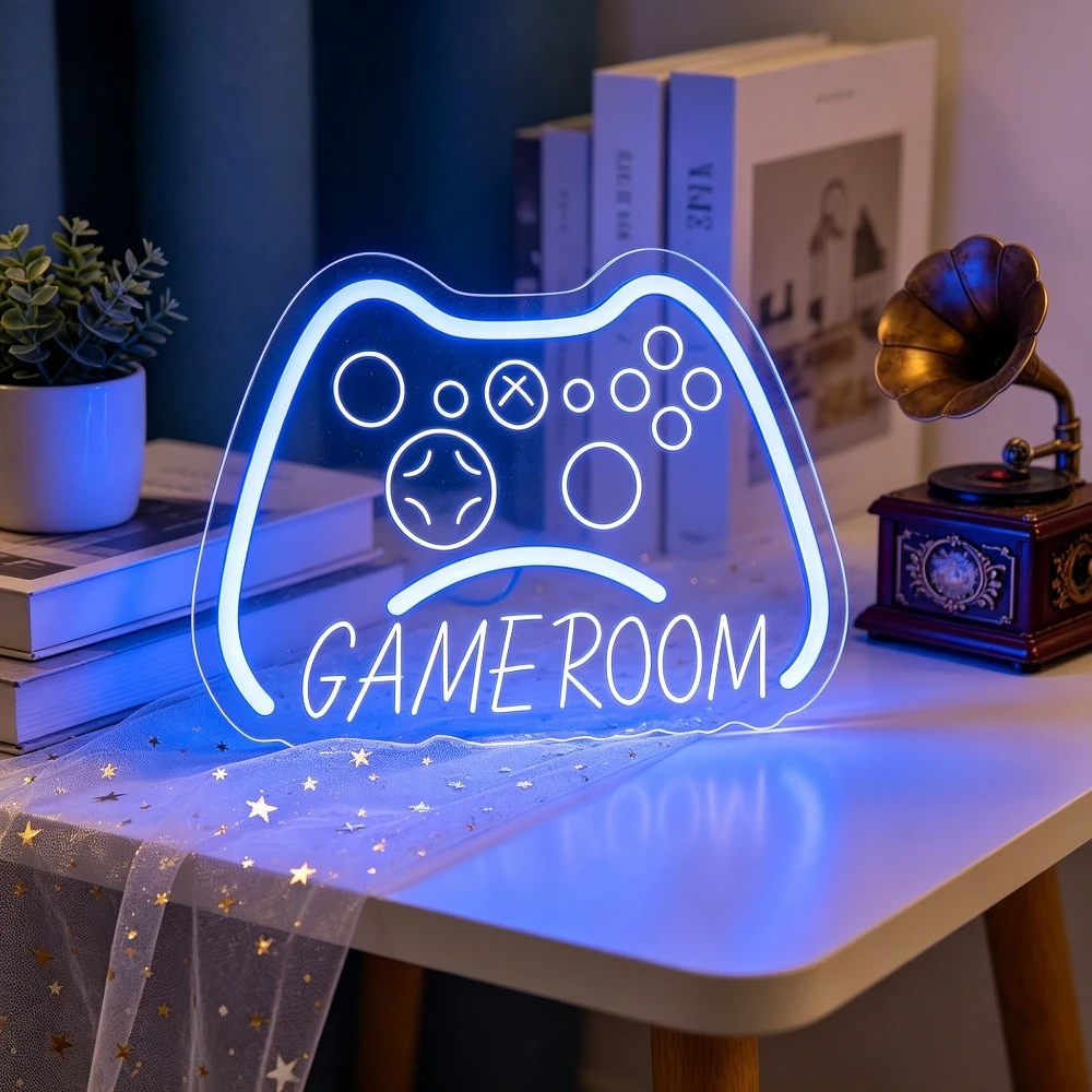 Gaming Neon Sign LED Wall Art Game Room Decor USB Powered Video Game Controller Mains Gamer Gift Bedroom Living Room Decoration
Gaming Neon Sign LED Wall Art Game Room Decor USB Powered Video Game Controller Mains Gamer Gift Bedroom Living Room Decoration