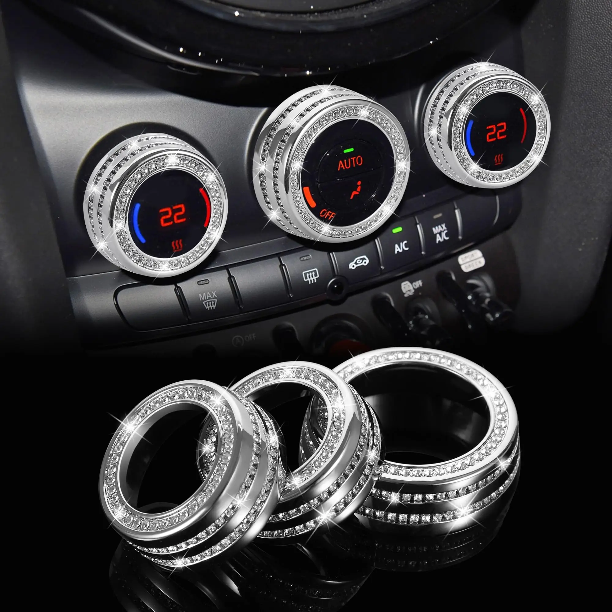 Bling AC Air Conditioning Knob Cover For Mini Cooper Countryman Clubman 2014-2019 Interior Decoration
Bling AC Air Conditioning Knob Cover For Mini Cooper Countryman Clubman 2014-2019 Interior Decoration