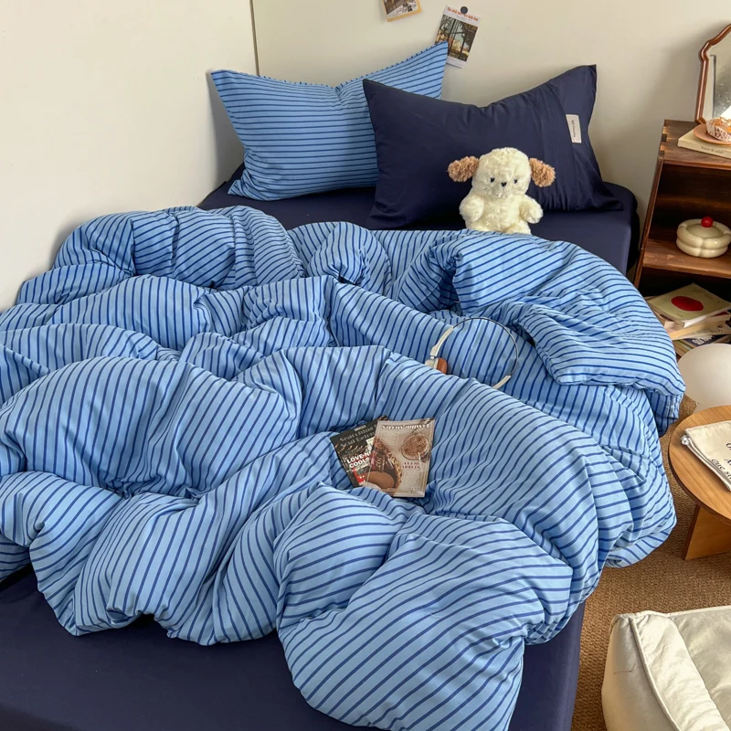 2026 New Korean-style Muji Feng Shui Washed Cotton Quilt Cover Multicolored Student Striped Duvet Cover Skin-friendly Bedding
2026 New Korean-style Muji Feng Shui Washed Cotton Quilt Cover Multicolored Student Striped Duvet Cover Skin-friendly Bedding