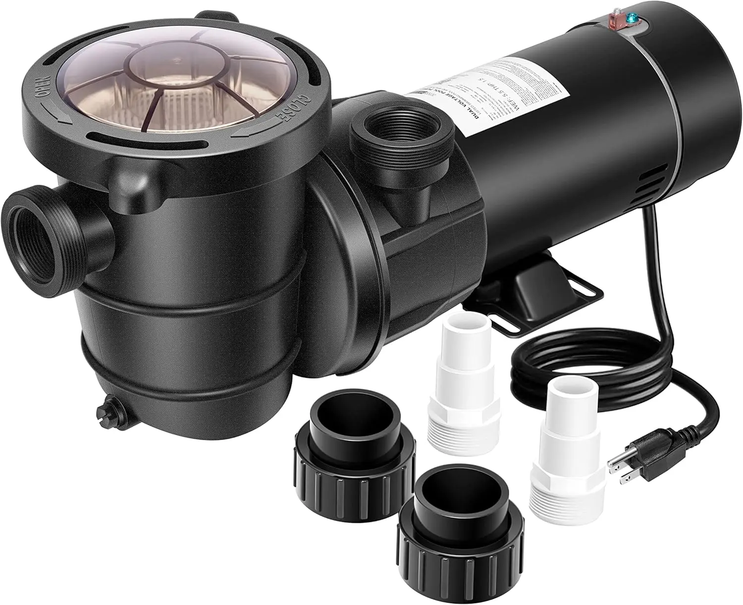 Above Ground Swimming Pool Pump Dual Speed 1.5" & 1.25'' Inlet/Outlet 115V Energy Saving w/Strainer Basket
Above Ground Swimming Pool Pump Dual Speed 1.5" & 1.25'' Inlet/Outlet 115V Energy Saving w/Strainer Basket