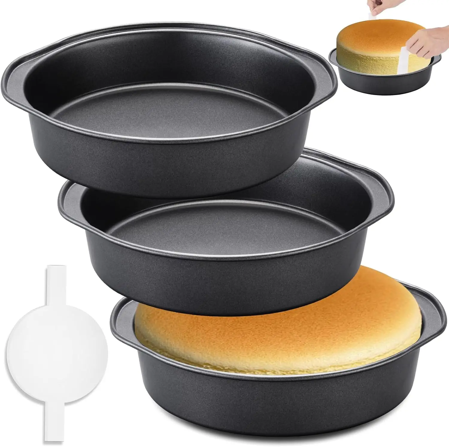 3-Piece 8-Inch Carbon Steel Cake Pans with 100 Parchment Papers, Non-Stick & Easy Release
3-Piece 8-Inch Carbon Steel Cake Pans with 100 Parchment Papers, Non-Stick & Easy Release