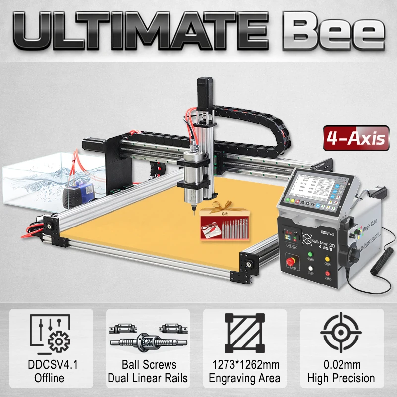 BulkMan3D Ultimate Bee CNC Router 4 Axis CNC Machine Full Kit Ball Screw DDCSV4.1 Offline Control Engraver Milling For Wood PCB
BulkMan3D Ultimate Bee CNC Router 4 Axis CNC Machine Full Kit Ball Screw DDCSV4.1 Offline Control Engraver Milling For Wood PCB