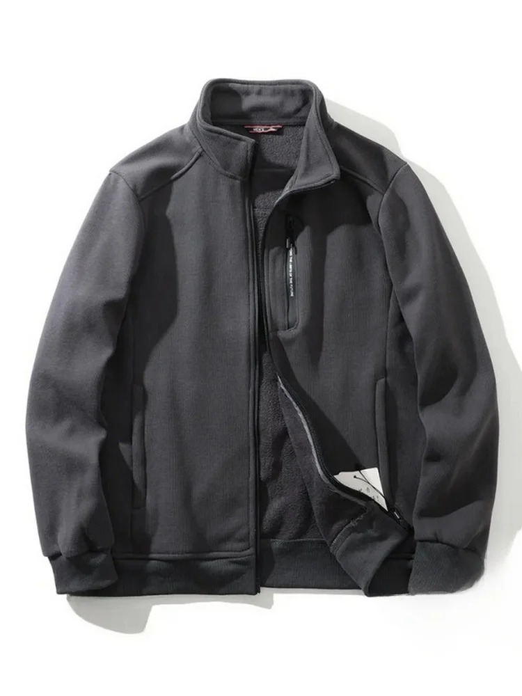 Мужская утепленная хлопковая толстовка-куртка свободного кроя с воротником-стойкой, повседневная, с длинными рукавами, на молнии, без капюшона
Мужская утепленная хлопковая толстовка-куртка свободного кроя с воротником-стойкой, повседневная, с длинными рукавами, на молнии, без капюшона