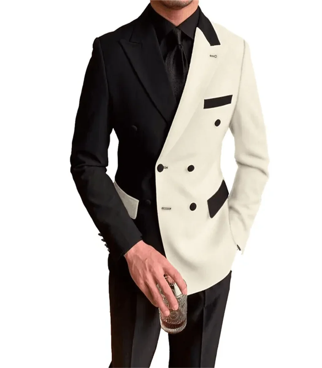 2 Piece Black White 6XL Men Suits For Wedding Slim Fit Peak Lapel Blazer Pants Formal Formal Business Groom Tuxedo Costume Homme
2 Piece Black White 6XL Men Suits For Wedding Slim Fit Peak Lapel Blazer Pants Formal Formal Business Groom Tuxedo Costume Homme