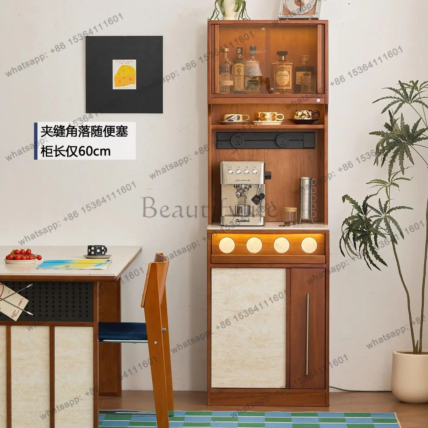 LD household locker small apartment against the wall tea solid wood storage living room high cabinet
LD household locker small apartment against the wall tea solid wood storage living room high cabinet