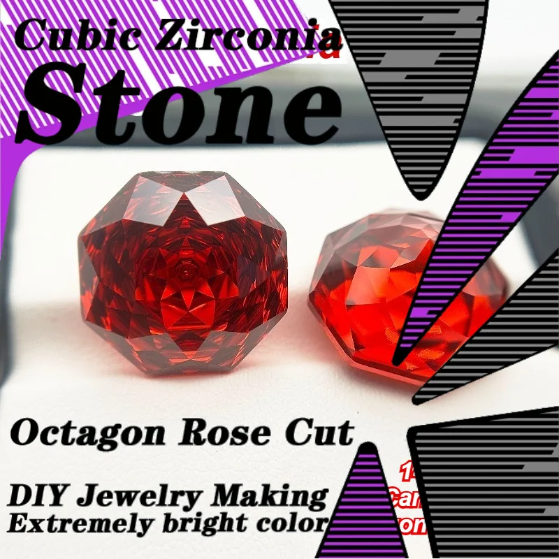 Cubic Zirconia Stone Octagon Rose Cut Carmine Color 14mm-18mm Loose Stones Used for DIY Jewelry Making Inlay Main Materials
Cubic Zirconia Stone Octagon Rose Cut Carmine Color 14mm-18mm Loose Stones Used for DIY Jewelry Making Inlay Main Materials