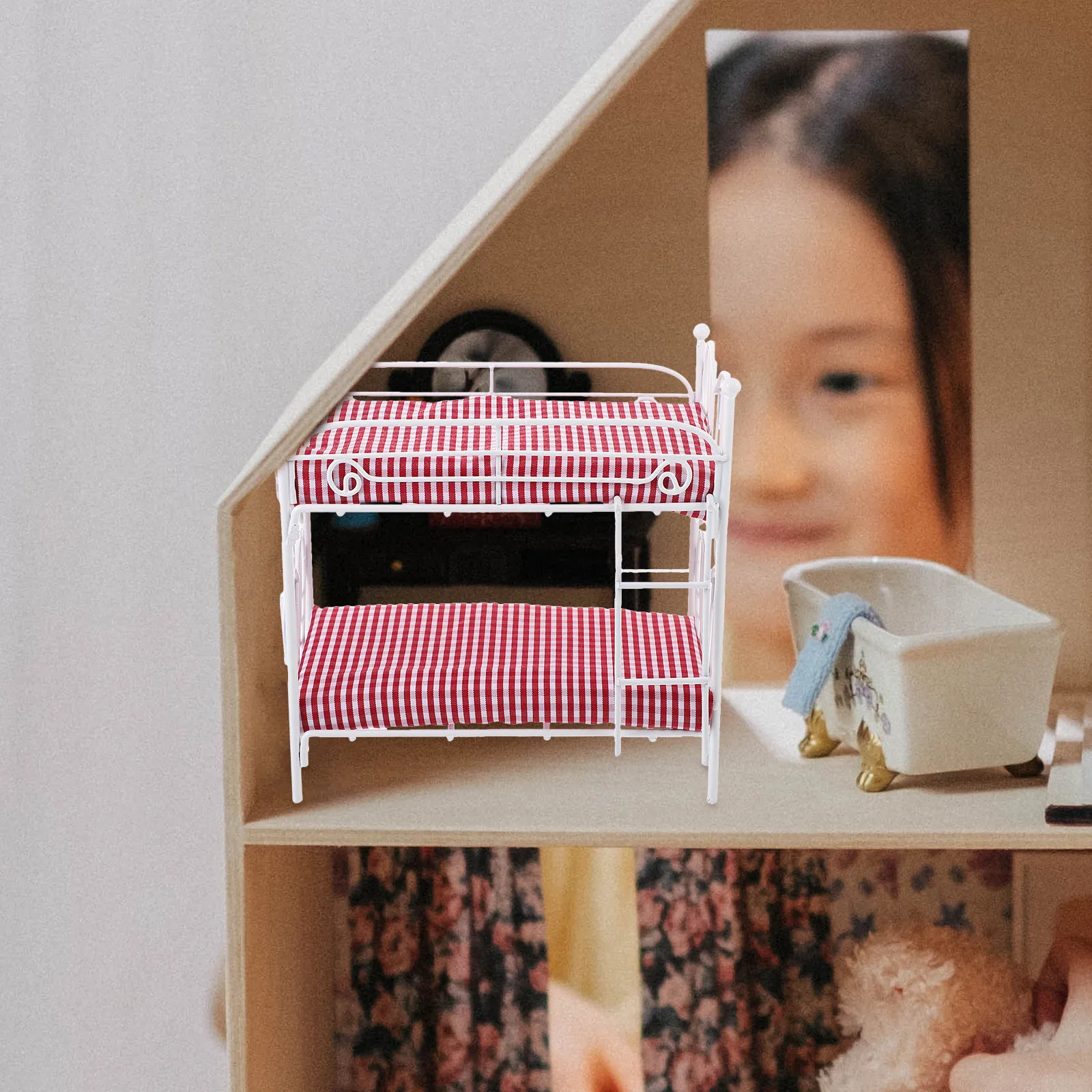 Metal Miniature Double Bunk Bed 1 12 Scale Bedroom Furniture Decoration Mini House Accessory Ornament House Furniture
Metal Miniature Double Bunk Bed 1 12 Scale Bedroom Furniture Decoration Mini House Accessory Ornament House Furniture
