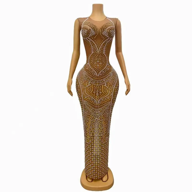 Sexy Stage Sparkly Silver Gold Rhinestones Pearls Evening Birthday Celebrate Sleeveless Mesh Dress Host Photoshoot Costume
Sexy Stage Sparkly Silver Gold Rhinestones Pearls Evening Birthday Celebrate Sleeveless Mesh Dress Host Photoshoot Costume