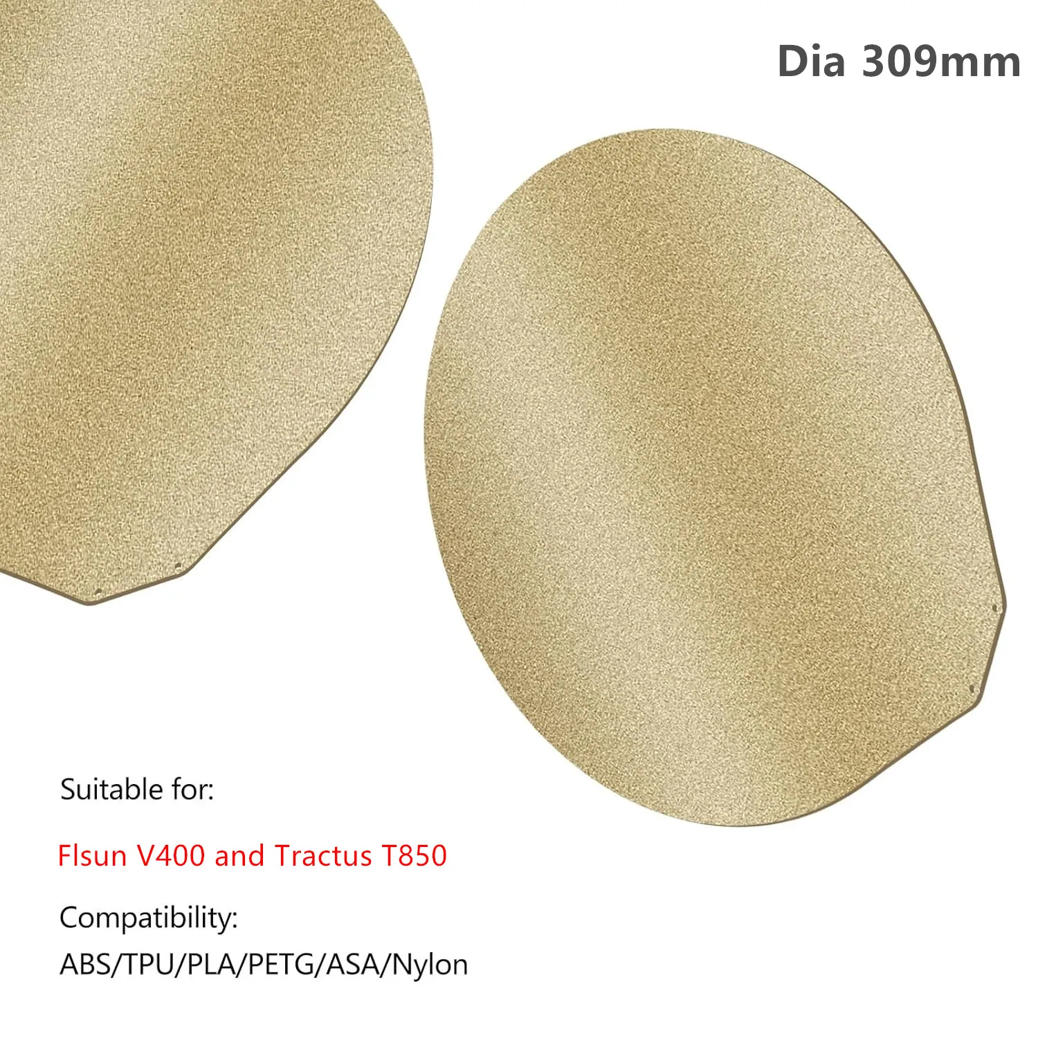 Круглый диаметр 309 мм Flsun V400 PEI, двухсторонняя текстурированная пластина PEI с порошковым покрытием, пружинный стальной лист для 3D-принтера Tractus T850
Круглый диаметр 309 мм Flsun V400 PEI, двухсторонняя текстурированная пластина PEI с порошковым покрытием, пружинный стальной лист для 3D-принтера Tractus T850