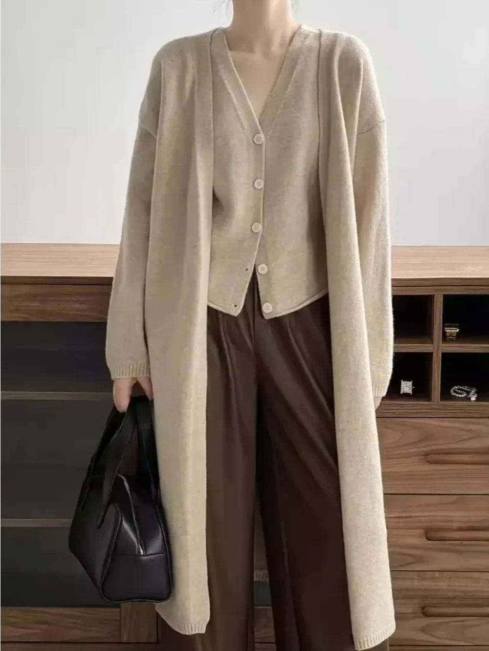 Knitting 2 Piece Set Muslim Women Casual Long Cardigan Knitted Coat Sweater Vest Single Breasted Waistcoat Ensemble Knitwear
Knitting 2 Piece Set Muslim Women Casual Long Cardigan Knitted Coat Sweater Vest Single Breasted Waistcoat Ensemble Knitwear