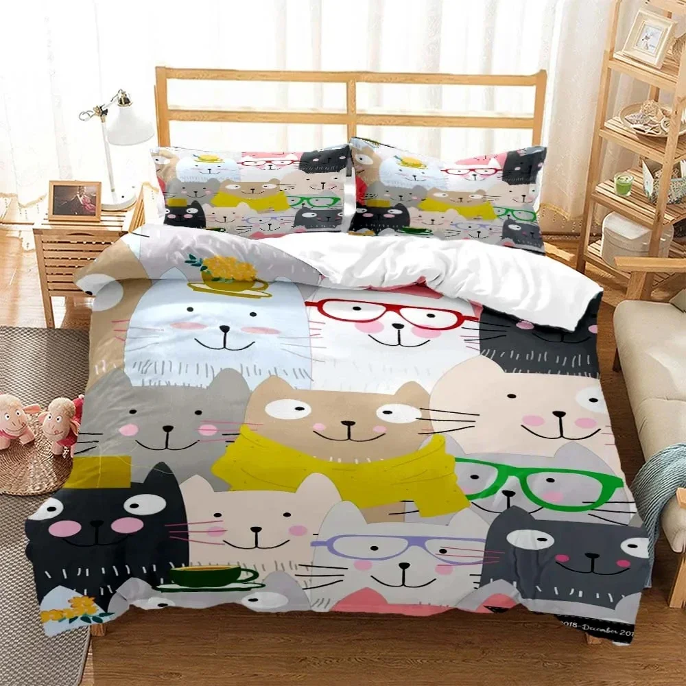 Cute Cat Print Quilt Cover Pillow Cover bedding set luxury Queen bedding set Cute style Customized Boys bedding set
Cute Cat Print Quilt Cover Pillow Cover bedding set luxury Queen bedding set Cute style Customized Boys bedding set