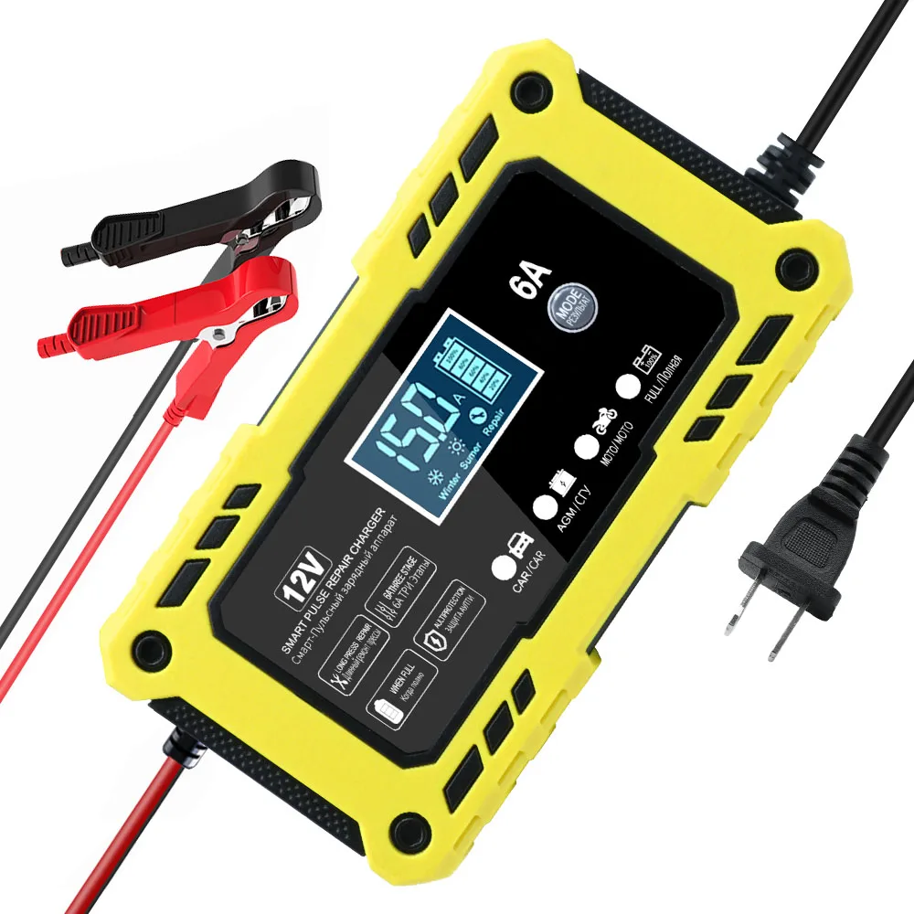 12 В 6 А интеллектуальный импульсный ремонт автомобиля, мотоцикла, зарядка аккумулятора, обслуживание аккумулятора, портативное свинцово-кислотное умное зарядное устройство
12 В 6 А интеллектуальный импульсный ремонт автомобиля, мотоцикла, зарядка аккумулятора, обслуживание аккумулятора, портативное свинцово-кислотное умное зарядное устройство