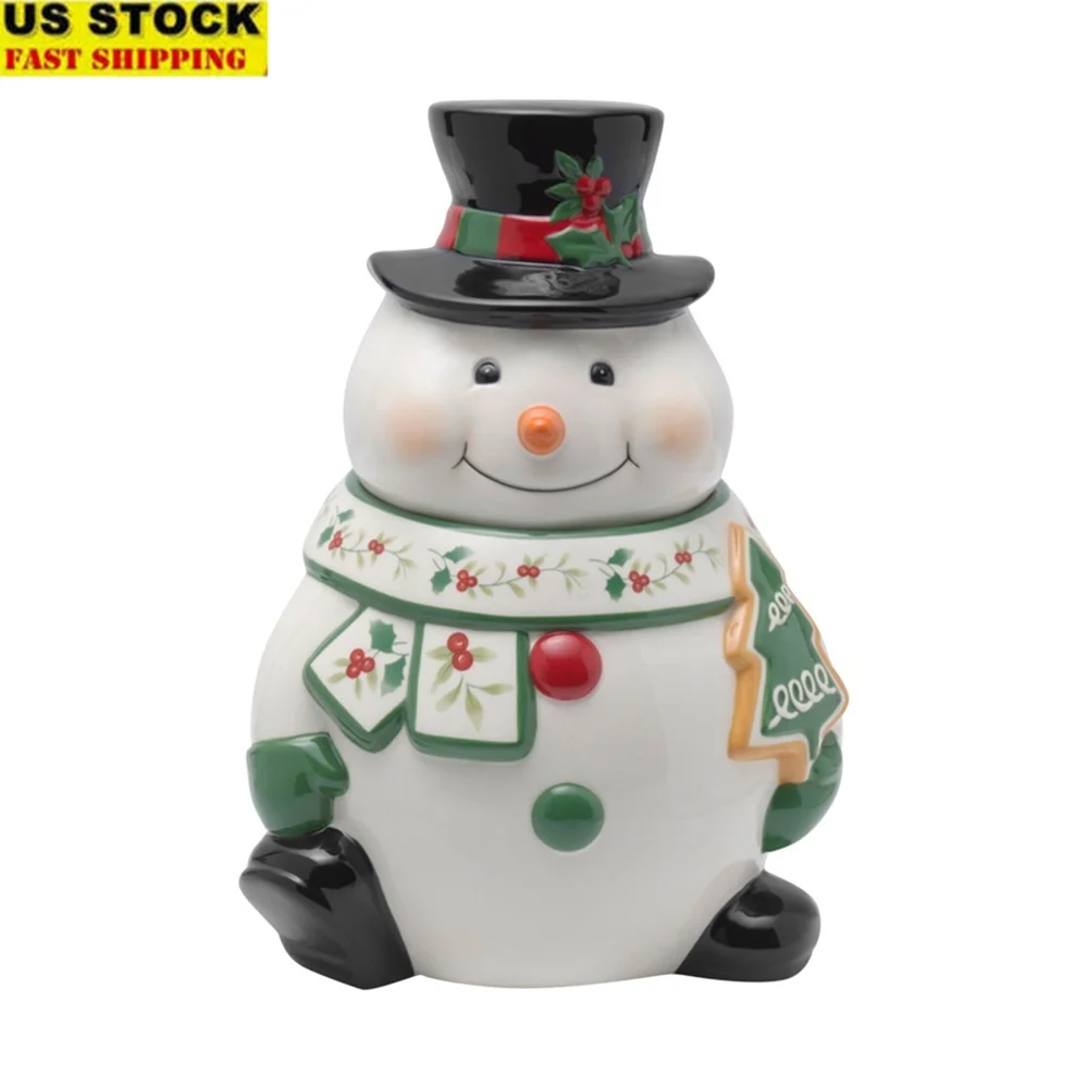 Winterberry Snowman Cookie Jar 10 Inch Dolomite Food Storage Container with Lid Dishwasher Safe Decorative Kitchenware
Winterberry Snowman Cookie Jar 10 Inch Dolomite Food Storage Container with Lid Dishwasher Safe Decorative Kitchenware