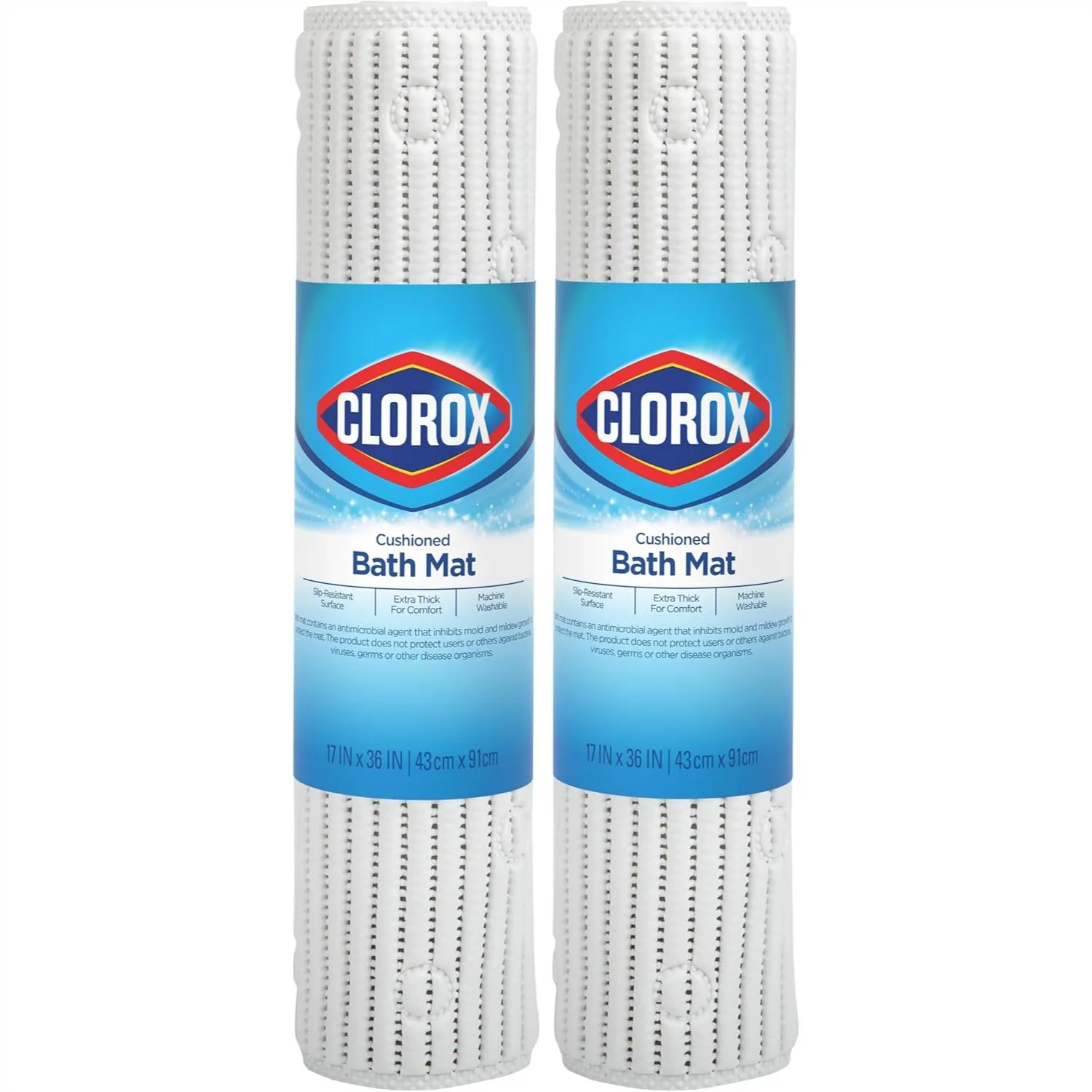 Non Slip Shower Mat with Suction Cups, Cushioned Bathtub Mat 17x36 Inches, White 2 Pack
Non Slip Shower Mat with Suction Cups, Cushioned Bathtub Mat 17x36 Inches, White 2 Pack