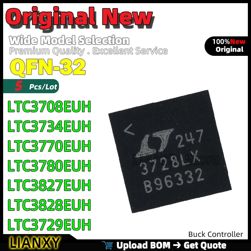 5pcs QFN-32 LTC3708EUH LTC3734EUH LTC3770EUH LTC3780EUH LTC3827EUH LTC3828EUH LTC3729EUH LTC3728LXCUH Buck Controller Brand New
5pcs QFN-32 LTC3708EUH LTC3734EUH LTC3770EUH LTC3780EUH LTC3827EUH LTC3828EUH LTC3729EUH LTC3728LXCUH Buck Controller Brand New