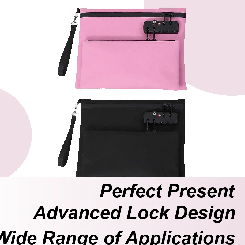 Money Bag with Lock Oxford cloth Files Credit Card Certificates Safe Handbag Waterproof Travel Storage Bag With Password Lock 
Money Bag with Lock Oxford cloth Files Credit Card Certificates Safe Handbag Waterproof Travel Storage Bag With Password Lock