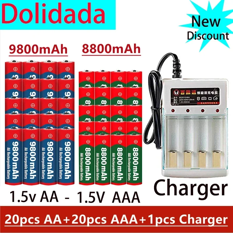 1,5 V Akku, AAA 8800mah + AA 9800mah, Alkaline Technologie, Geeignet Für Fernbedienung, Spielzeug/computer, Etc
1,5 V Akku, AAA 8800mah + AA 9800mah, Alkaline Technologie, Geeignet Für Fernbedienung, Spielzeug/computer, Etc