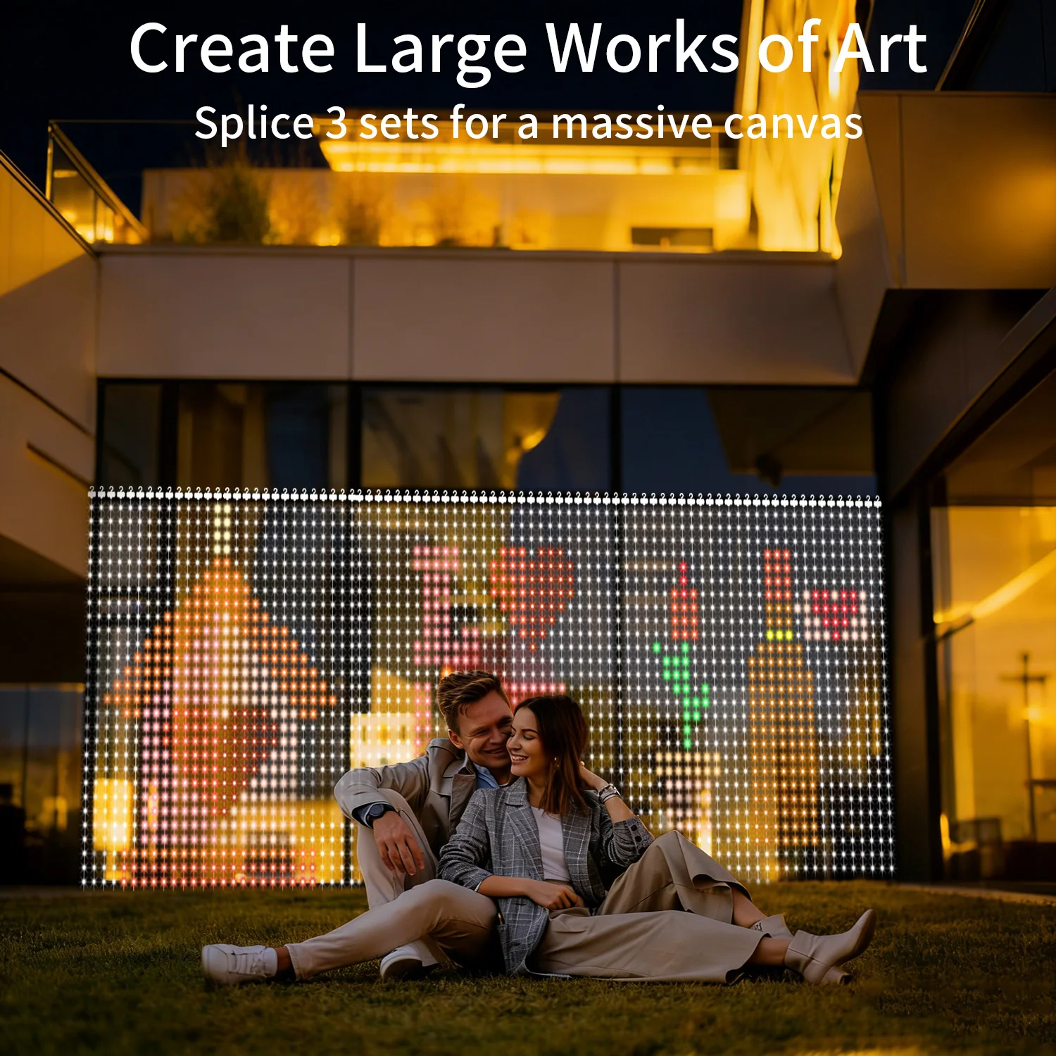 Светодиодные декоративные RGB-гирлянды-шторы, интеллектуальное управление через приложение, создание собственных узоров и текста, синхронизация с музыкой.
Светодиодные декоративные RGB-гирлянды-шторы, интеллектуальное управление через приложение, создание собственных узоров и текста, синхронизация с музыкой.