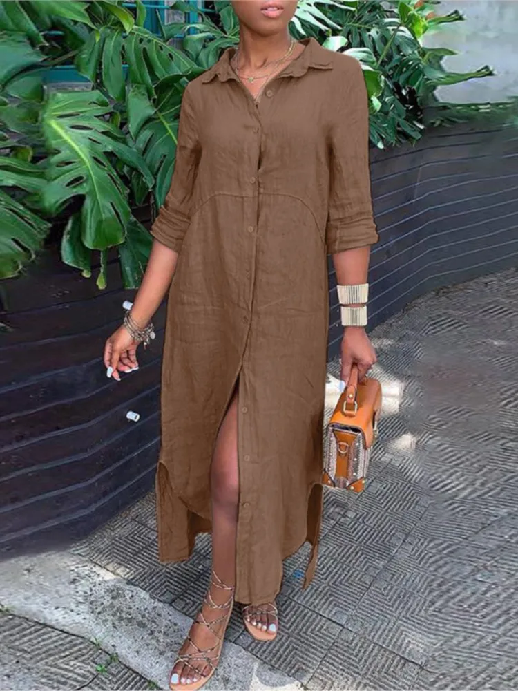 2025 Summer New Arrival Fashion Elegant Women's Dress Leisure Flip Collar Single Breasted Spliced Irregular Women's Robe Dress
2025 Summer New Arrival Fashion Elegant Women's Dress Leisure Flip Collar Single Breasted Spliced Irregular Women's Robe Dress