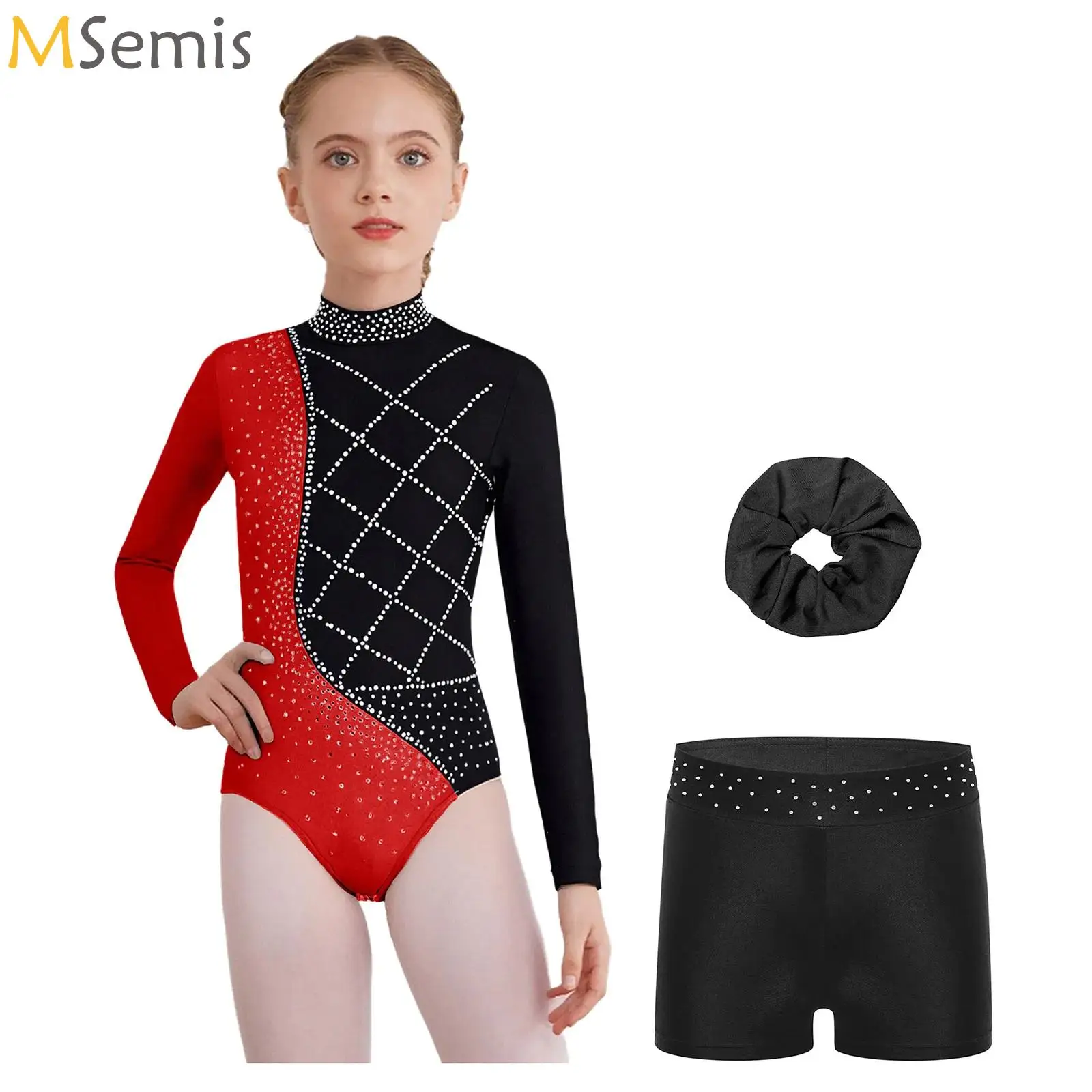 Kids Girls Shiny Rhinestones Ballet Jersey Gymnastics Leotard Long Sleeve Figure Skating Bodysuit with Shorts and Hairband Wear
Kids Girls Shiny Rhinestones Ballet Jersey Gymnastics Leotard Long Sleeve Figure Skating Bodysuit with Shorts and Hairband Wear