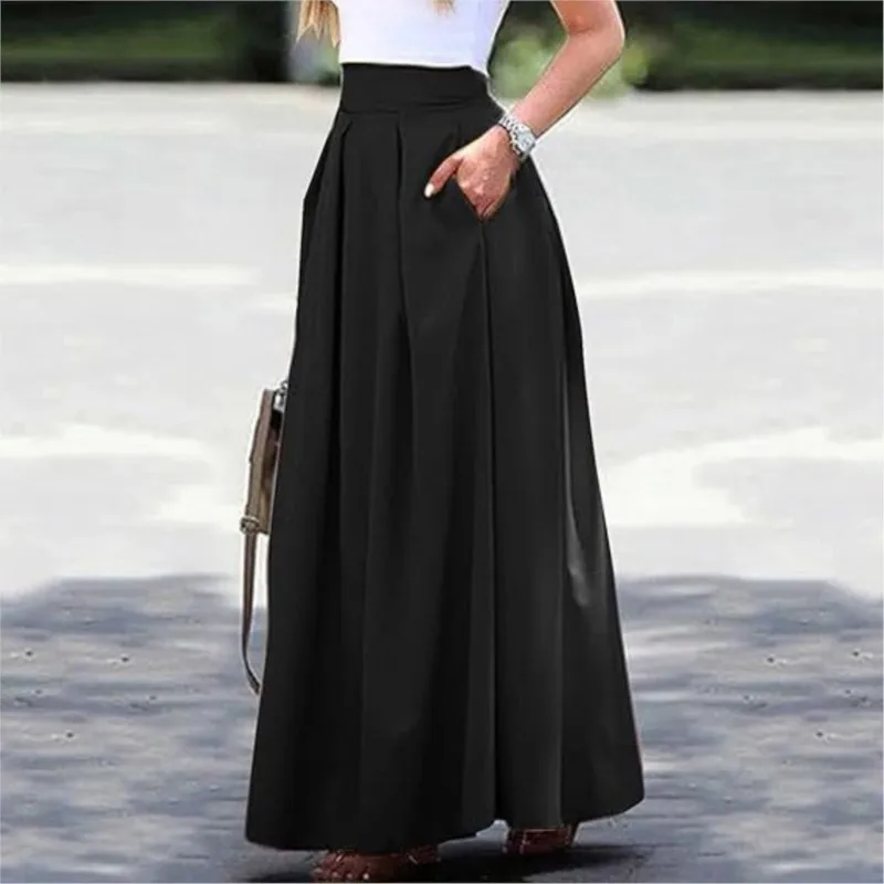 Long Skirts For Women Spring Summer High-waist Solid Color Long Skirt Women's Pocket Commuting A-line Pleated Fashion Long Skirt
Long Skirts For Women Spring Summer High-waist Solid Color Long Skirt Women's Pocket Commuting A-line Pleated Fashion Long Skirt