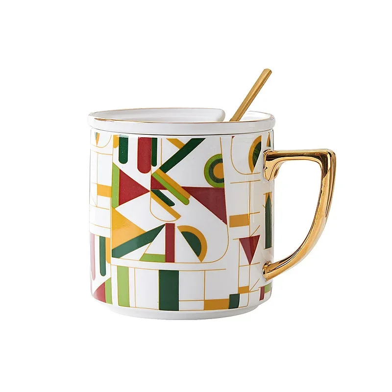 Creative Ceramic Mug Geometric Pattern Office Drinking Glass with Cover Spoon Ceramic Cup Coffee Cup
Creative Ceramic Mug Geometric Pattern Office Drinking Glass with Cover Spoon Ceramic Cup Coffee Cup