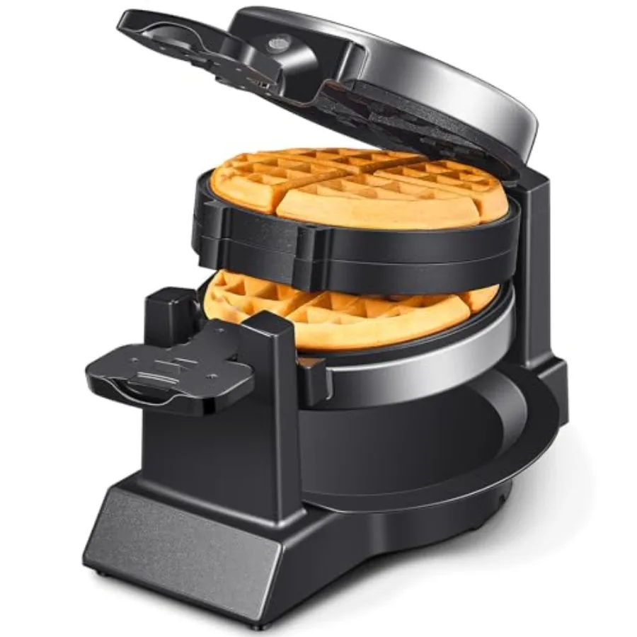 Classic Waffle Iron Double Belgian Waffle Maker 180°Flip 100W Waffle Iron Rotating and Nonstick Plates with Removable Drip Tray
Classic Waffle Iron Double Belgian Waffle Maker 180°Flip 100W Waffle Iron Rotating and Nonstick Plates with Removable Drip Tray