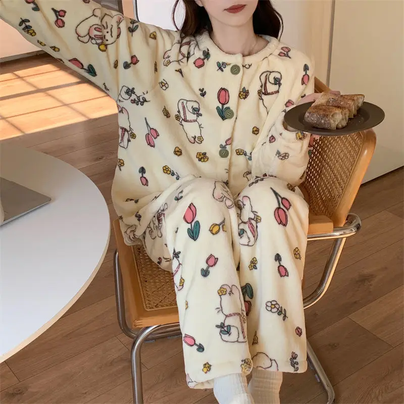 Kawaii Anime Floral Sleeping For Sleepwear Women Winter Long Sleeved Cartoon Cardigan Pjs Pijama Cutecore Cartoon Pyjamas Girls
Kawaii Anime Floral Sleeping For Sleepwear Women Winter Long Sleeved Cartoon Cardigan Pjs Pijama Cutecore Cartoon Pyjamas Girls