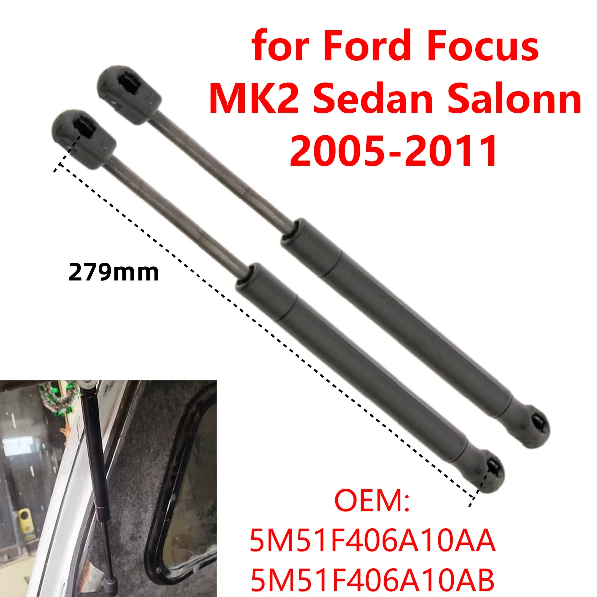 2Pcs 5M51F406A10AA for Ford Focus MK2 Sedan 2005-2011 Car Rear Tailgate Boot Gas Struts Lift Support Rods
2Pcs 5M51F406A10AA for Ford Focus MK2 Sedan 2005-2011 Car Rear Tailgate Boot Gas Struts Lift Support Rods