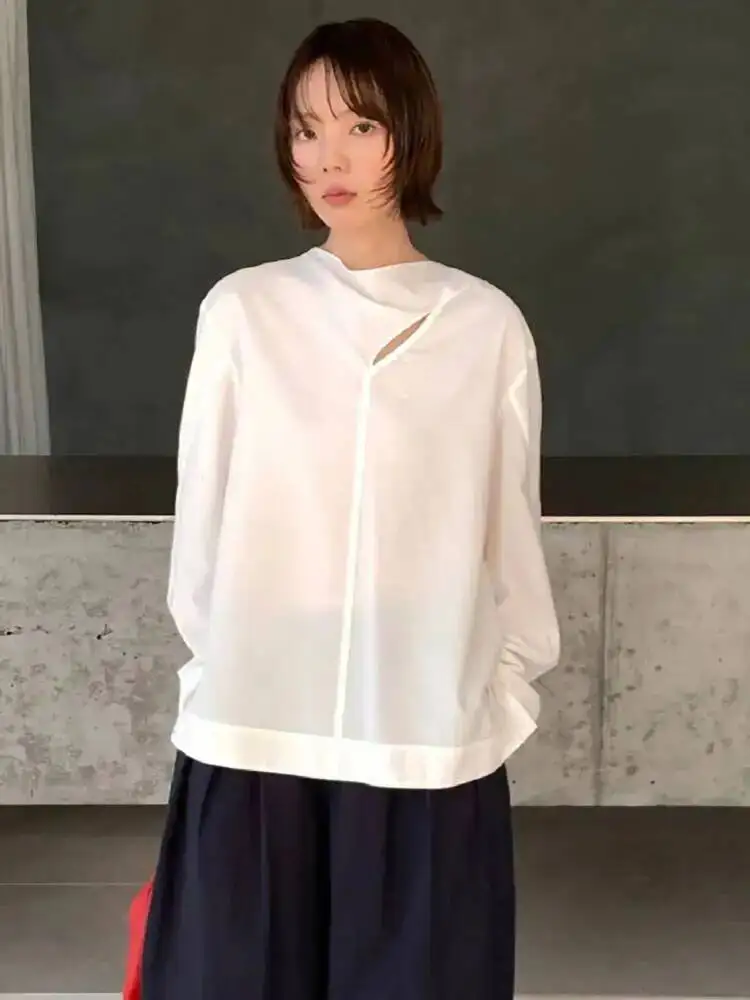 Fashion Apricot Irregular Scarf Shirt Women's Loose Single Braested Long Sleeves Blouse Summe GRF0
Fashion Apricot Irregular Scarf Shirt Women's Loose Single Braested Long Sleeves Blouse Summe GRF0