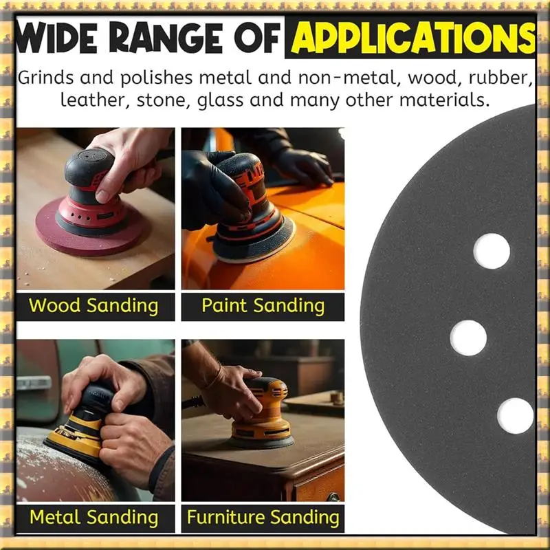 AT03 Top 140Pcs 5 Inch Wet Dry Sanding Discs, Hook And Loop Sandpaper 8 Holes Orbital Sandpaper For Orbital Sander
AT03 Top 140Pcs 5 Inch Wet Dry Sanding Discs, Hook And Loop Sandpaper 8 Holes Orbital Sandpaper For Orbital Sander