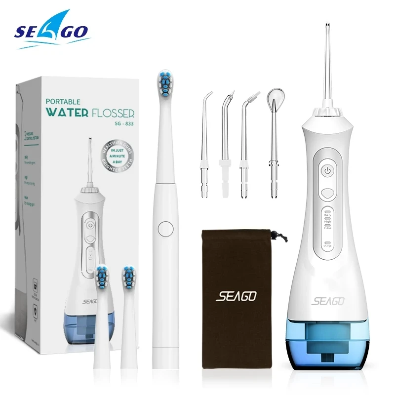 SEAGO USB Rechargeable Water Flosser Dental Portable 3 Modes 200ML Tank Water Jet Waterproof IPX7 Home
SEAGO USB Rechargeable Water Flosser Dental Portable 3 Modes 200ML Tank Water Jet Waterproof IPX7 Home