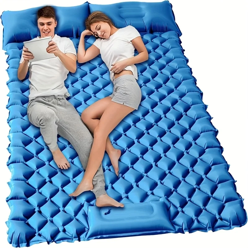 Inflatable Double Layer Sleeping Pad for Camping, Lightweight inflatable sleeping pad for Two with Pillow And Integrated Foot Pump, And Sturdy, Ideal for Tents, Hiking, And Backpacking.
Inflatable Double Layer Sleeping Pad for Camping, Lightweight inflatable sleeping pad for Two with Pillow And Integrated Foot Pump, And Sturdy, Ideal for Tents, Hiking, And Backpacking.