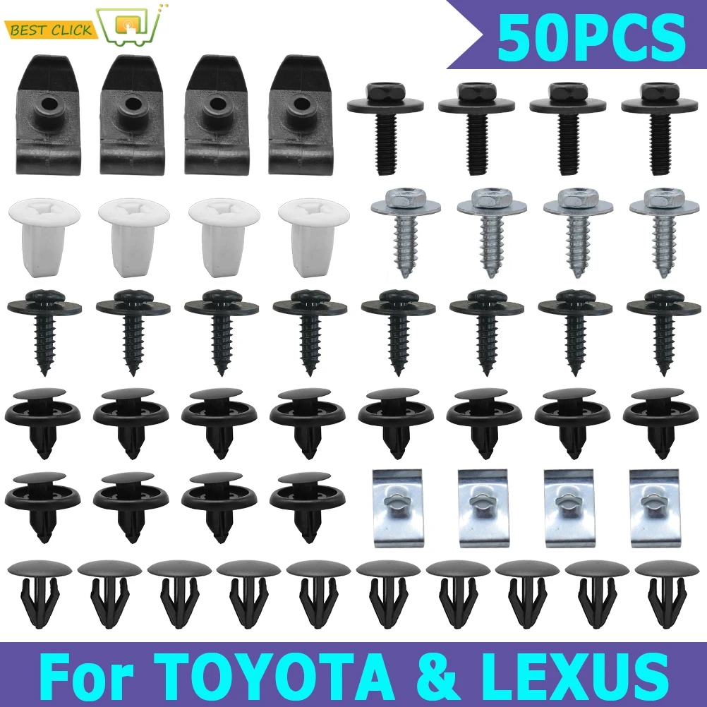 50pcs Car Engine Under Body Cover Clips For Toyota Lexus Bumper Fender Trim Mudguard Splash Shield Screws Rivet Auto Fitting Kit
50pcs Car Engine Under Body Cover Clips For Toyota Lexus Bumper Fender Trim Mudguard Splash Shield Screws Rivet Auto Fitting Kit