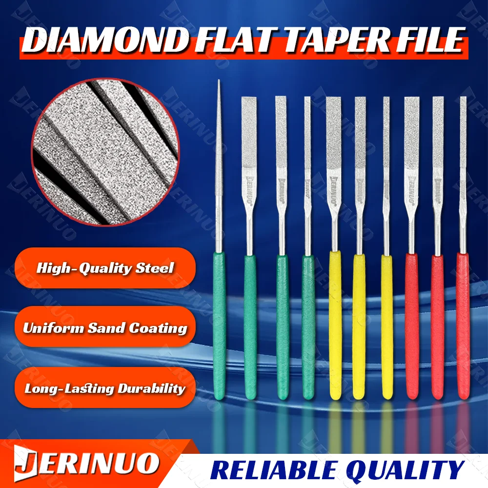 Jerinuo 150 # 200 # 400 # Diamond Hand File Set, Featuring Excellent Hardness and Sharp, Wear-Resistant Diamond Abrasives. 
Jerinuo 150 # 200 # 400 # Diamond Hand File Set, Featuring Excellent Hardness and Sharp, Wear-Resistant Diamond Abrasives.
