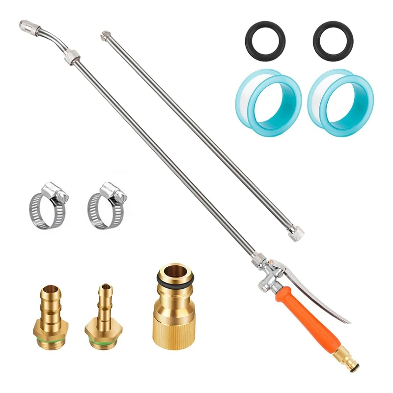 Sprayer Wand, Suitable For 1/2 Hose Quick Connector,1/4In&3/8In Brass Barb Sprayer Wand Replacement Built-In Shut Valve Durable
Sprayer Wand, Suitable For 1/2 Hose Quick Connector,1/4In&3/8In Brass Barb Sprayer Wand Replacement Built-In Shut Valve Durable