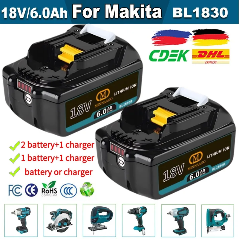 100% оригинал для аккумулятора Makita 18 В Литиевая замена 6.0 Ач, двойная работа для шлифовальных машин BL1840 BL1850 BL1860B
100% оригинал для аккумулятора Makita 18 В Литиевая замена 6.0 Ач, двойная работа для шлифовальных машин BL1840 BL1850 BL1860B