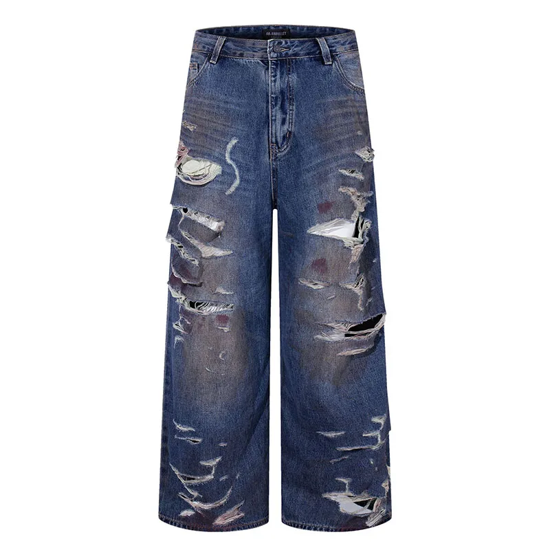 Hip Hop Baggy Ripped Jeans Pants Straight Loose Washed Denim Trousers For Male Blue
Hip Hop Baggy Ripped Jeans Pants Straight Loose Washed Denim Trousers For Male Blue