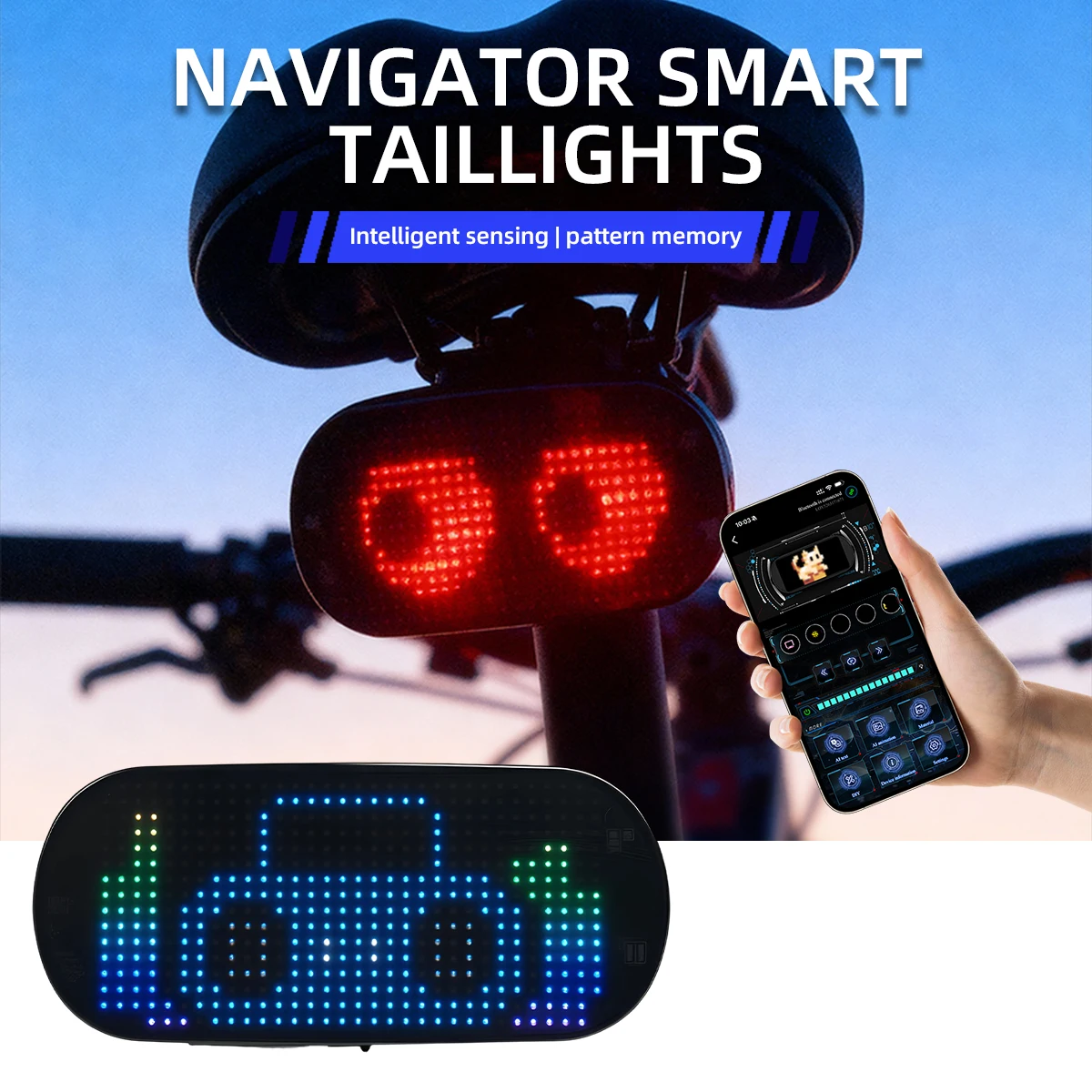Bicycle Safety LED Warning Tail Light LED Screen DIY Display Night Riding Warning Light Bike MTB Road Taillight Accessories
Bicycle Safety LED Warning Tail Light LED Screen DIY Display Night Riding Warning Light Bike MTB Road Taillight Accessories
