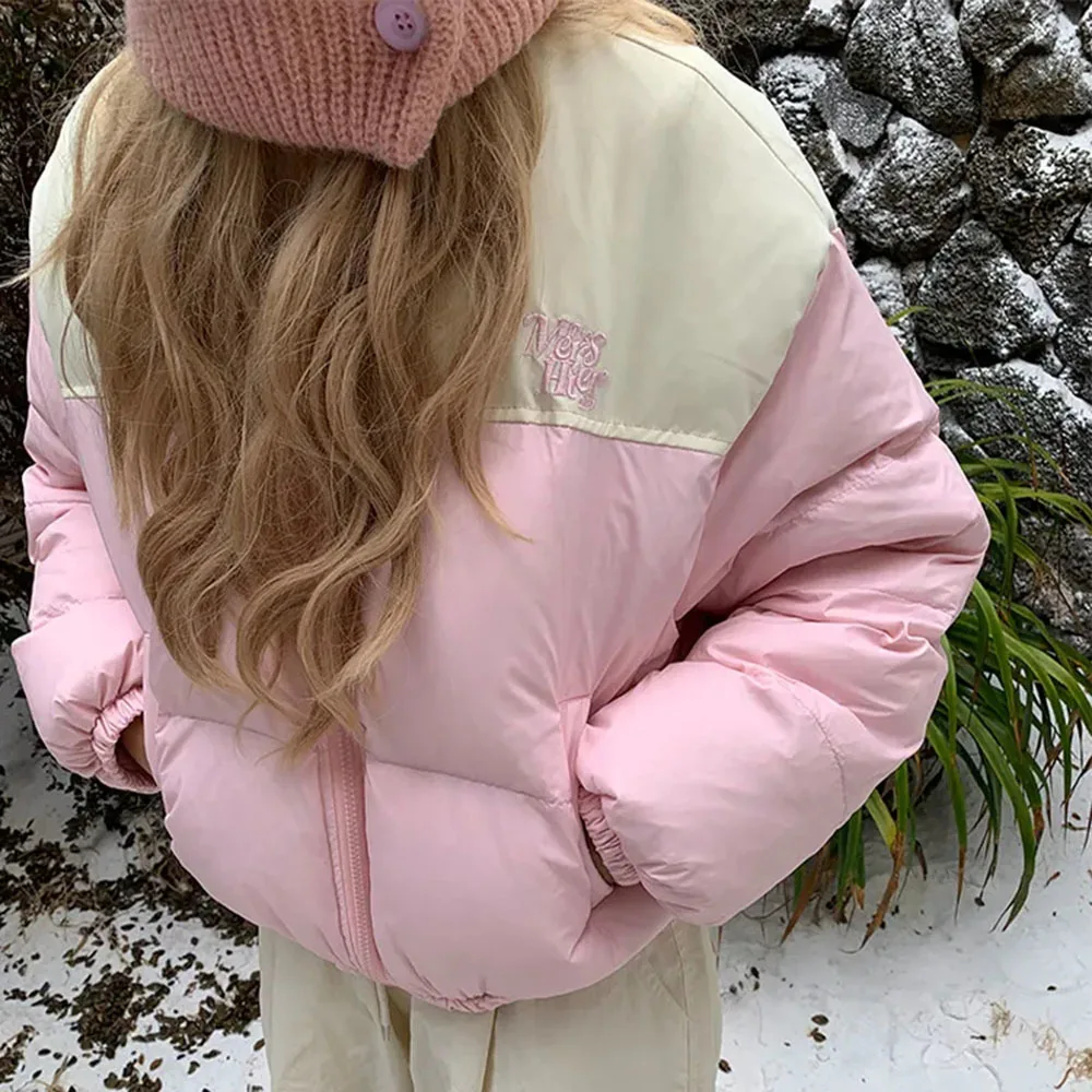 American Retro Pink Coat Female Student Casual Cotton Jackets Fashion Embroidery Bread Clothes Quality Short Stand Collar Parka
American Retro Pink Coat Female Student Casual Cotton Jackets Fashion Embroidery Bread Clothes Quality Short Stand Collar Parka