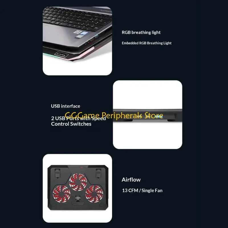 U55B Portable Laptop Cooling Pad Adjustable Stand RGBs Touch Lights Silents Cooling for 17.3inch Notebook
U55B Portable Laptop Cooling Pad Adjustable Stand RGBs Touch Lights Silents Cooling for 17.3inch Notebook