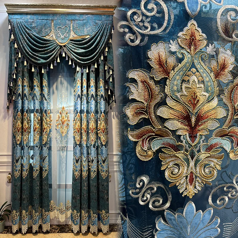 Custom Home Decor Bedroom Fabric House Drapes Window Luxury European Embroidered Curtains for the House
Custom Home Decor Bedroom Fabric House Drapes Window Luxury European Embroidered Curtains for the House