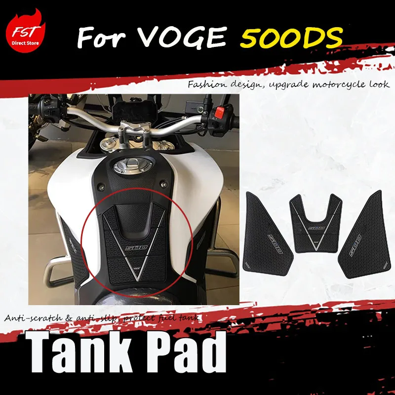 For VOGE 500DS, install accessory oil tank, motorcycle anti-slip stickers, anti-scuffing stickers and side stickers.
For VOGE 500DS, install accessory oil tank, motorcycle anti-slip stickers, anti-scuffing stickers and side stickers.