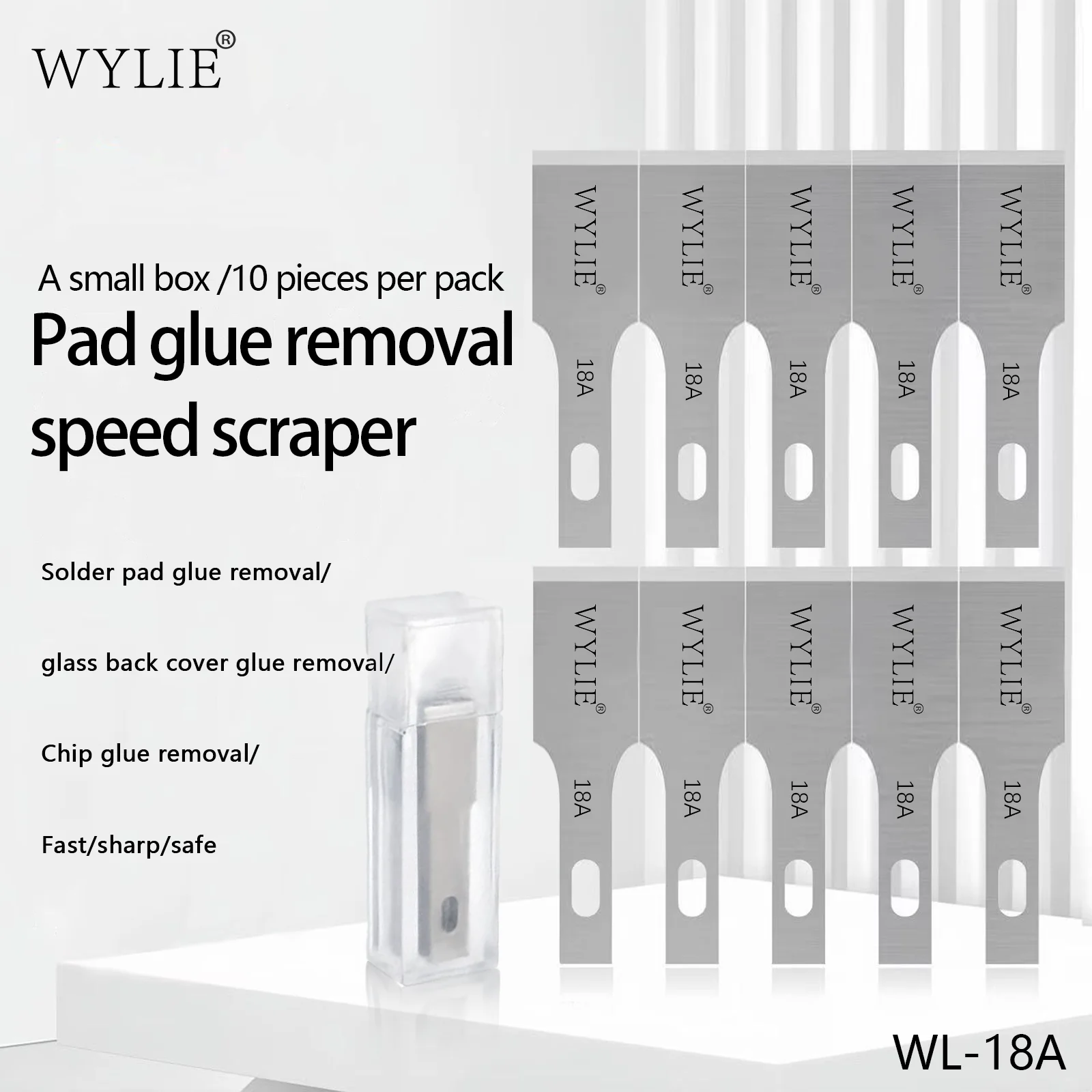 WYLIE WL-18A Профессиональный инструмент для удаления чипа процессора, 200 шт., лезвия скребка из легированной стали для ремонта телефона, резка клея, экстракция IC
WYLIE WL-18A Профессиональный инструмент для удаления чипа процессора, 200 шт., лезвия скребка из легированной стали для ремонта телефона, резка клея, экстракция IC