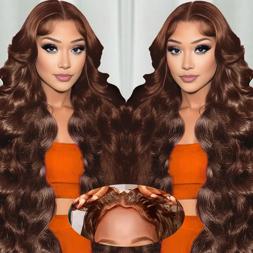 220 Density 40 Inch Chocolate Brown Body Wave Brazilian Human Hair Wig 13x6 HD Lace Frontal Wig #4 Colored 13x4 Lace Frontal Wig
220 Density 40 Inch Chocolate Brown Body Wave Brazilian Human Hair Wig 13x6 HD Lace Frontal Wig #4 Colored 13x4 Lace Frontal Wig