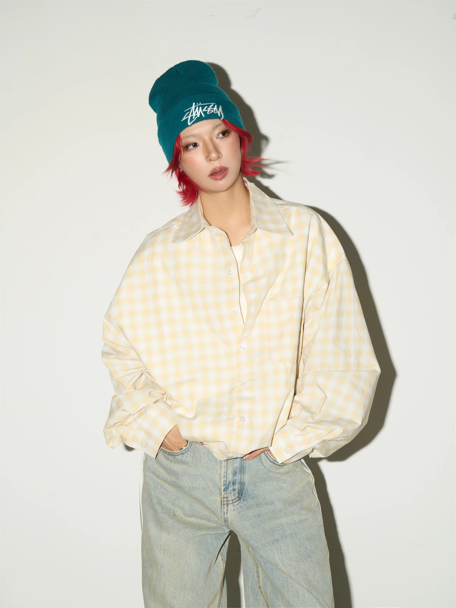 MICHINNYON Quali Plaid Long Sve irt Fake Two-Piece Design Loose Fit Cotton Vintage Sle Women's Button-Up Top
MICHINNYON Quali Plaid Long Sve irt Fake Two-Piece Design Loose Fit Cotton Vintage Sle Women's Button-Up Top