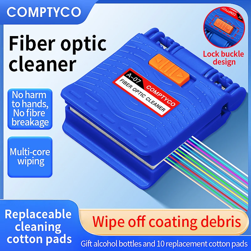 COMPTYCO A-07 Fiber Optic Cleaning Cotton FTTH Fiber Optic Wipes Swabs Dust Removal Cleaning Tool With Empty Alcohol Bottles Set
COMPTYCO A-07 Fiber Optic Cleaning Cotton FTTH Fiber Optic Wipes Swabs Dust Removal Cleaning Tool With Empty Alcohol Bottles Set