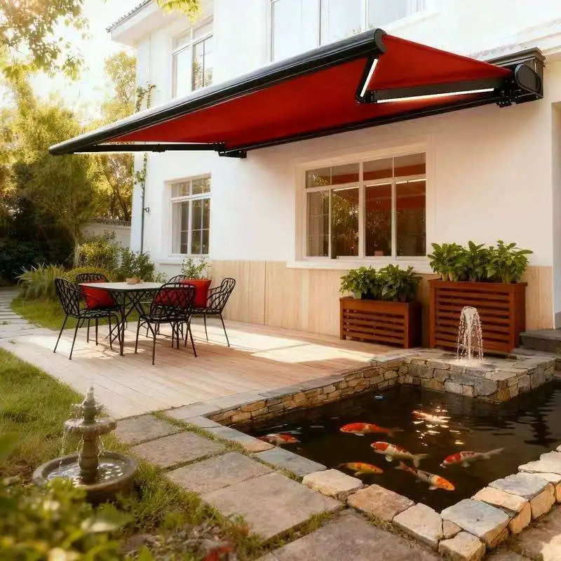 Latest Style APP Activates The Intelligent Sunshade Aluminum Alloy Frame Rainproof Material Awning Fashionable Outdoor Canopy
Latest Style APP Activates The Intelligent Sunshade Aluminum Alloy Frame Rainproof Material Awning Fashionable Outdoor Canopy