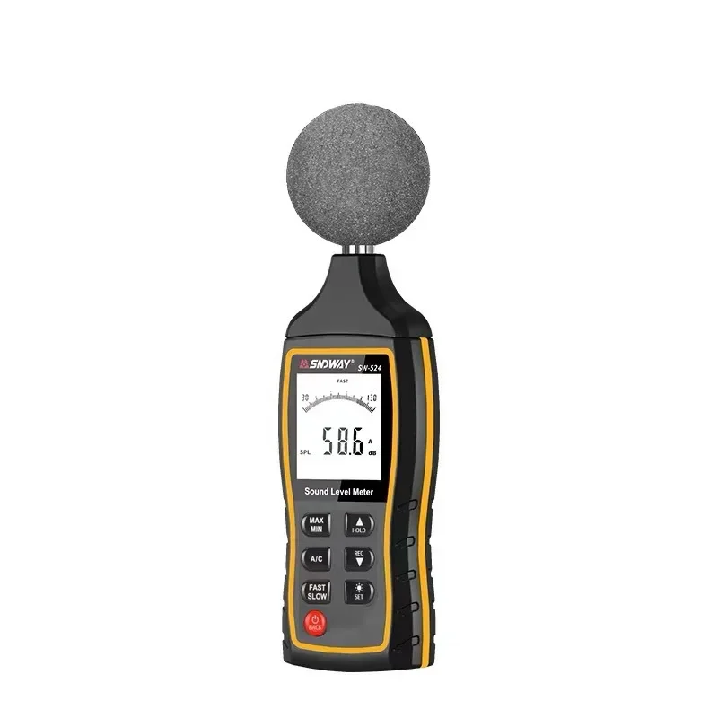 SNDWAY SW-523 SW-524 Портативный измеритель уровня звука Цифровой ручной измеритель децибел Тестер уровня шума 30-130 дБ Монитор аудио децибел
SNDWAY SW-523 SW-524 Портативный измеритель уровня звука Цифровой ручной измеритель децибел Тестер уровня шума 30-130 дБ Монитор аудио децибел